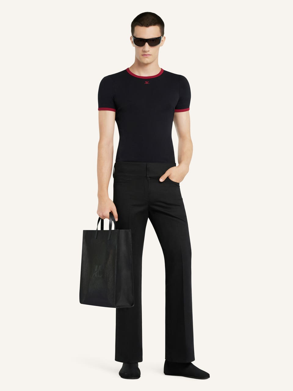 Courrèges T-SHIRT CONTRASTE SIGNATURE