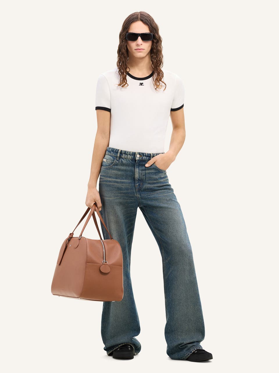 Courrèges T-SHIRT CONTRASTE SIGNATURE