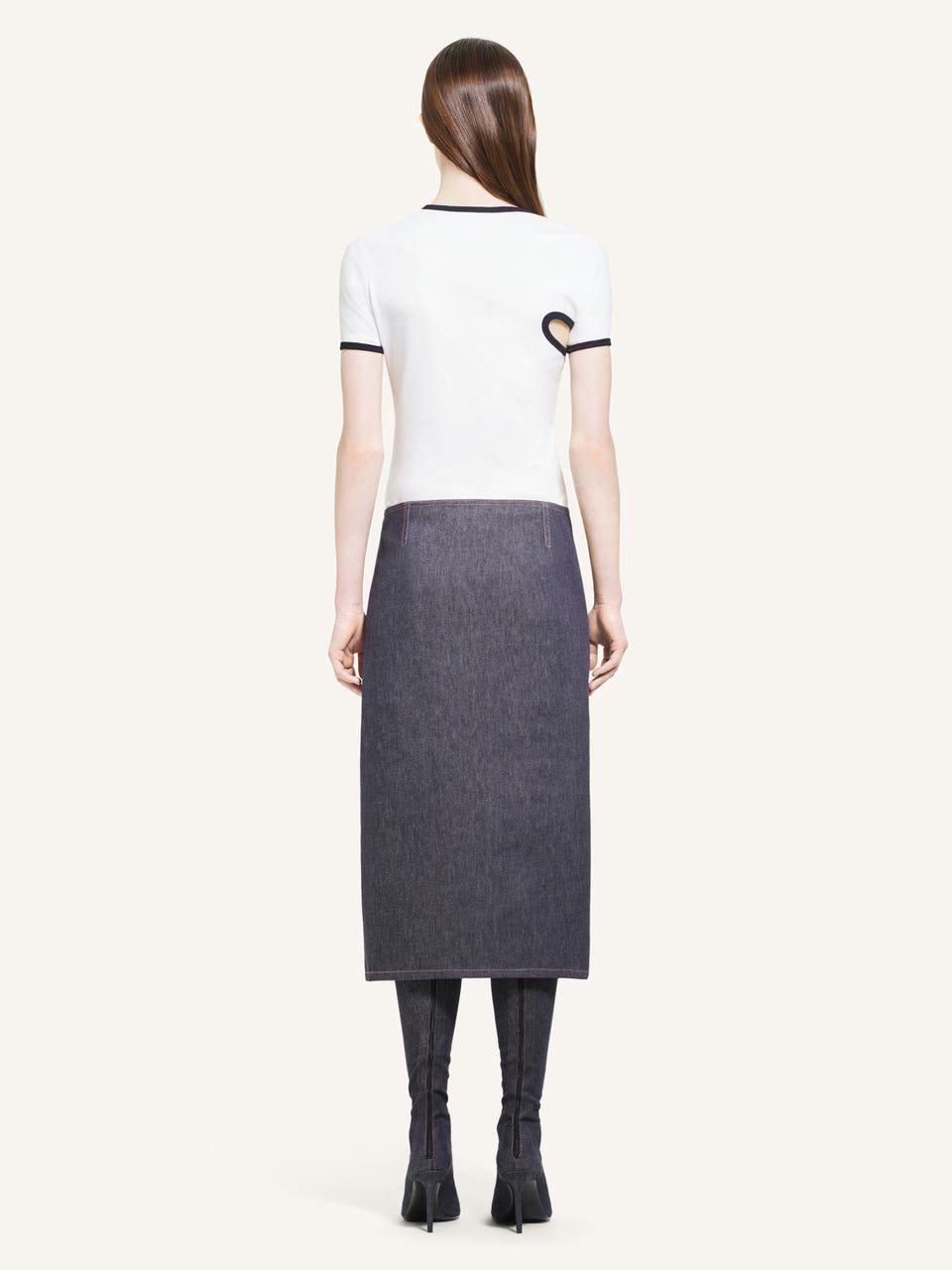 Courrèges T-SHIRT CONTRASTE SLASH