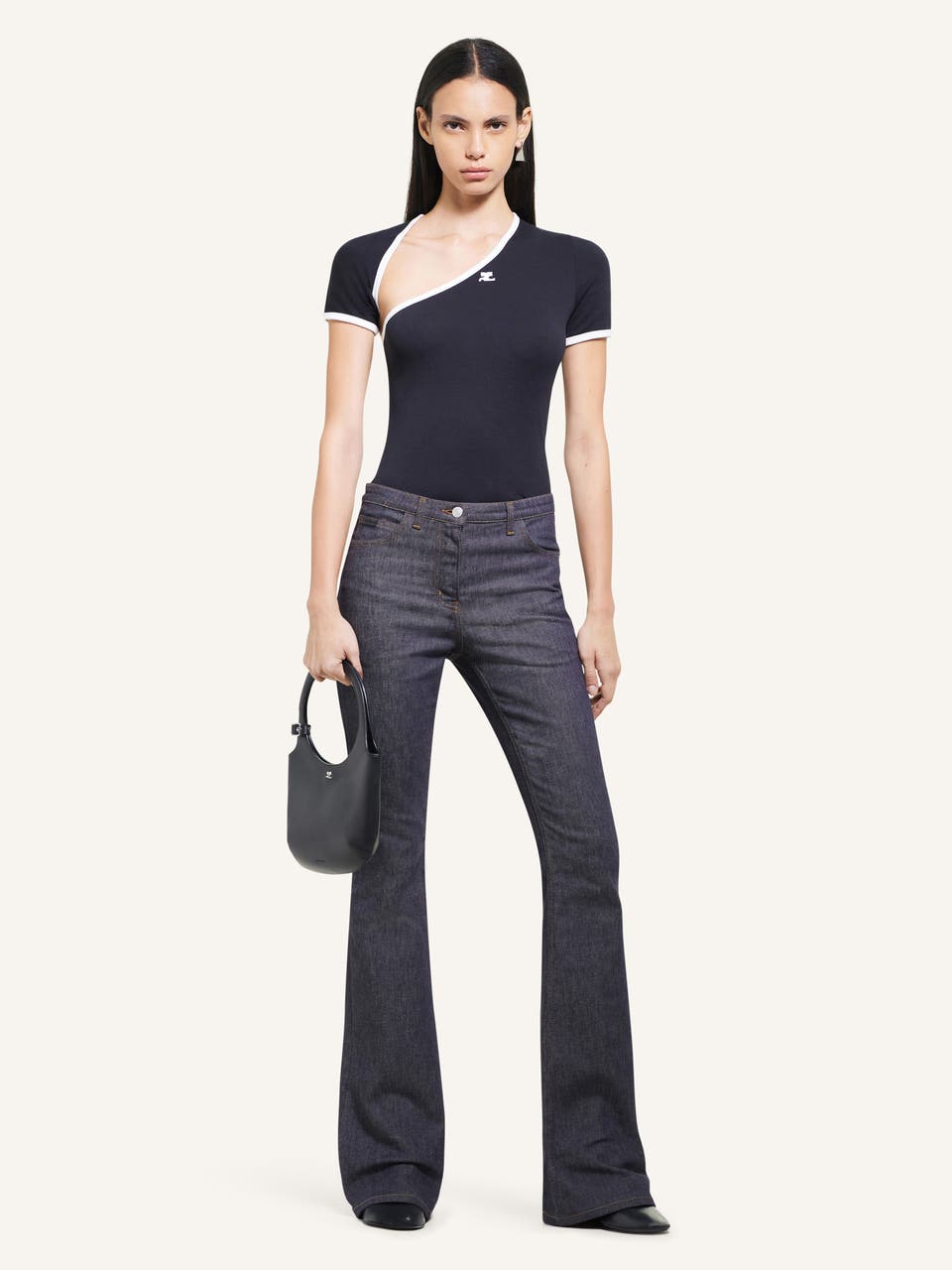 Courrèges T-SHIRT CONTRASTE SLASH