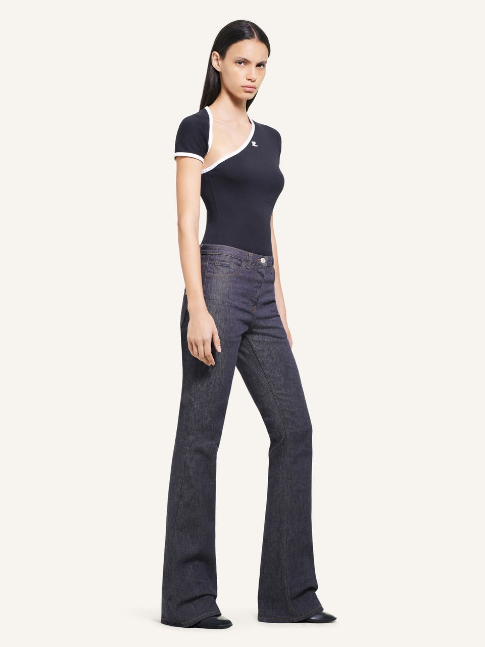 Courrèges T-SHIRT CONTRASTE SLASH