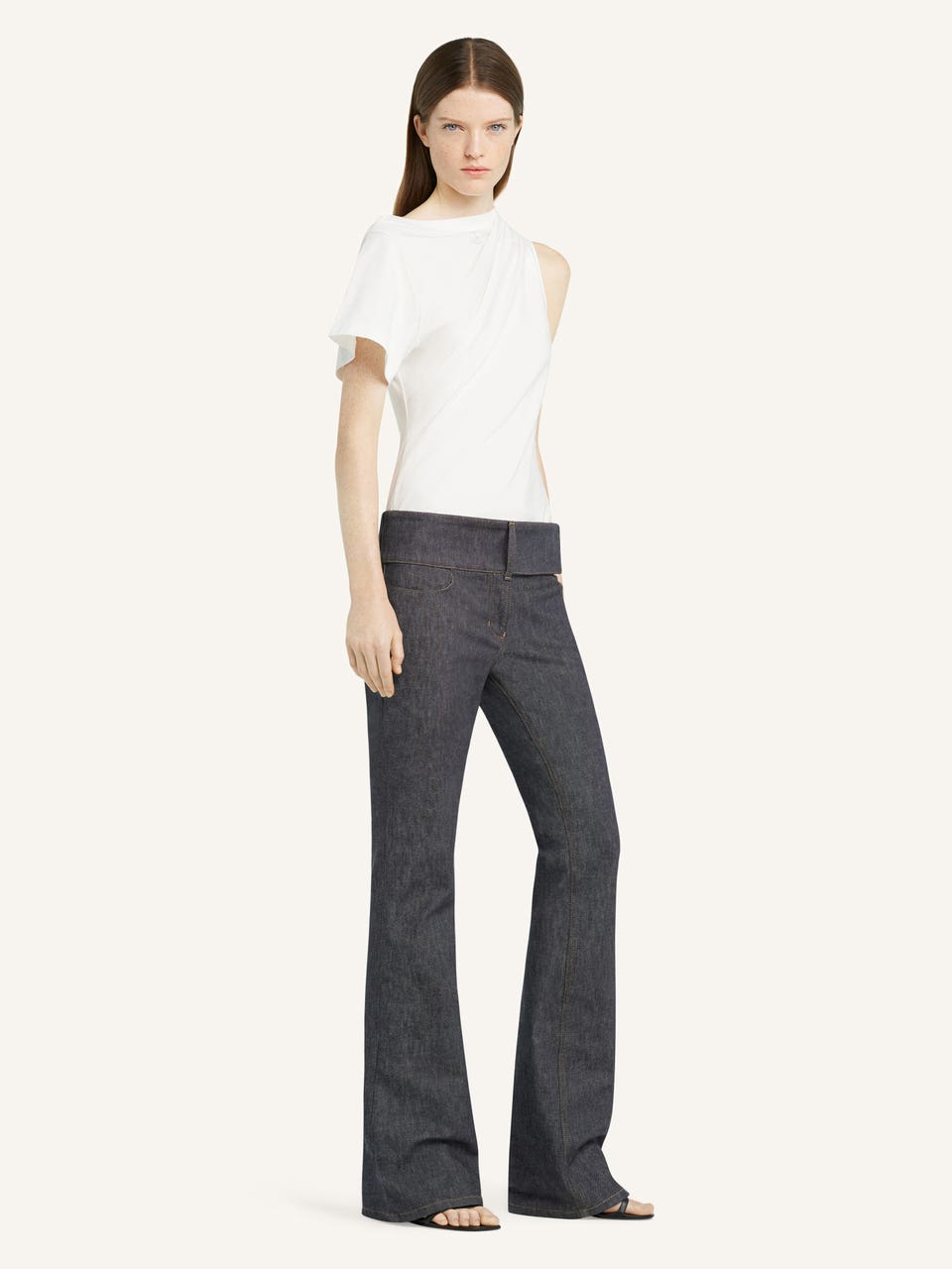 Courrèges T-SHIRT DRAPÉ ASYMÉTRIQUE