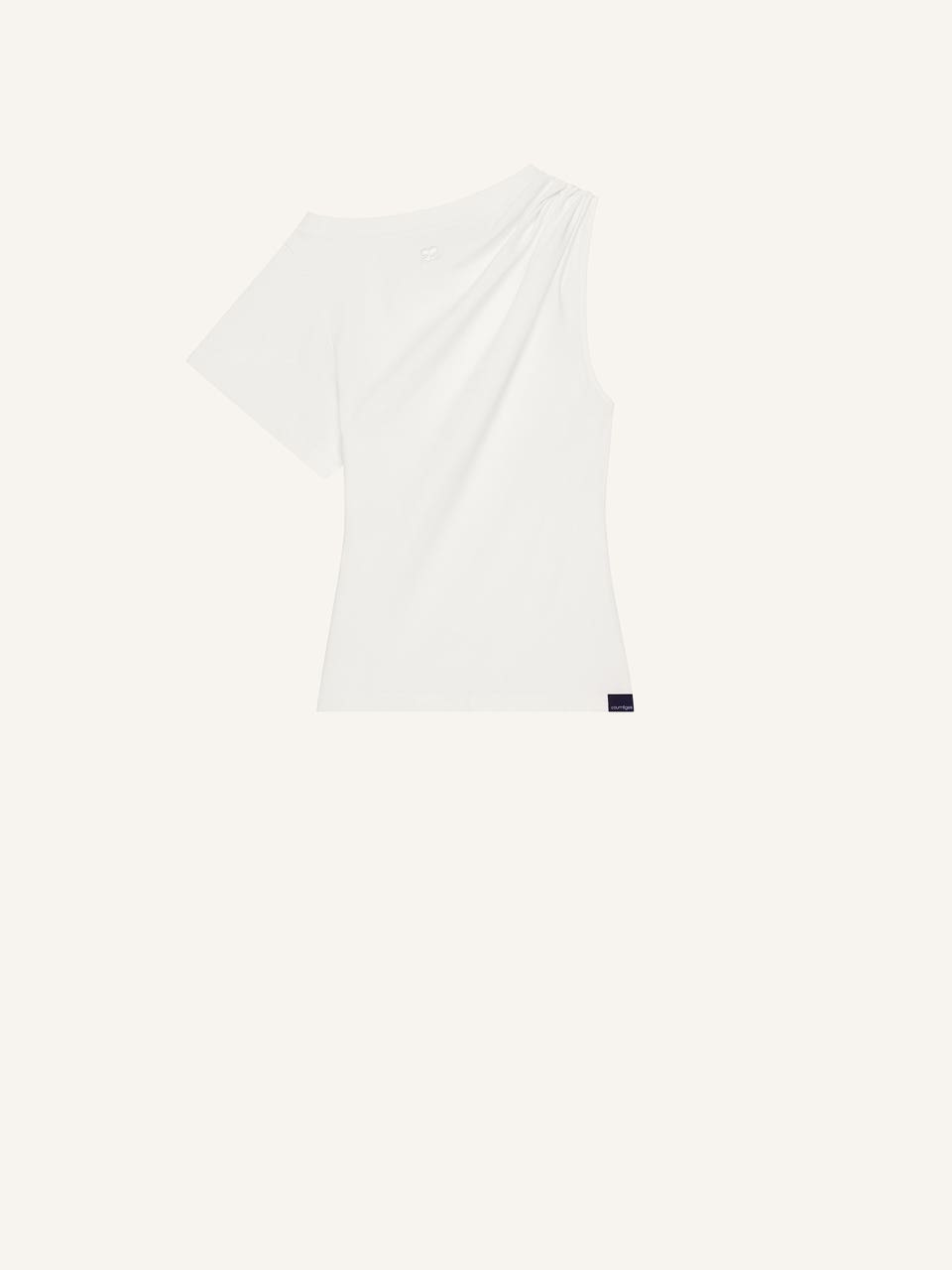 courrèges T-SHIRT DRAPÉ ASYMÉTRIQUE