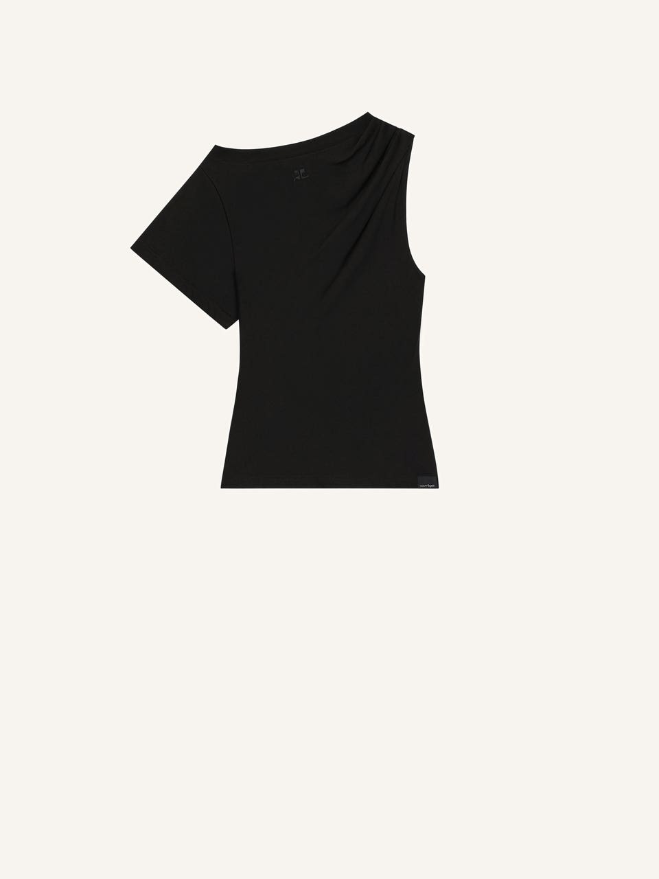 courrèges T-SHIRT DRAPÉ ASYMÉTRIQUE