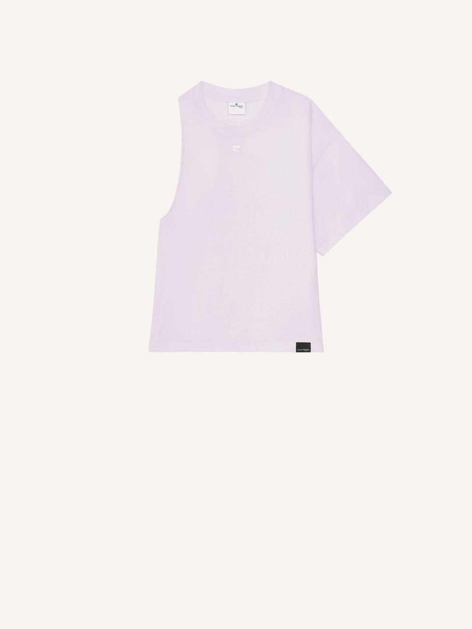 courrèges T-SHIRT SCUBA ASYMÉTRIQUE