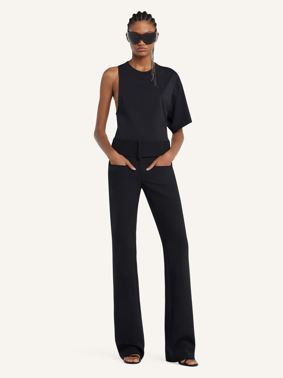 Courrèges T-SHIRT SCUBA ASYMÉTRIQUE