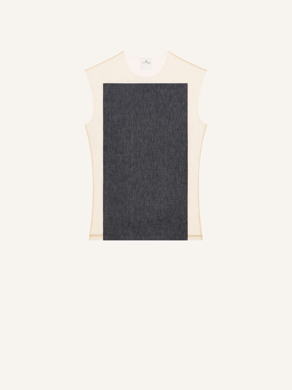 courrèges TOP CARRÉ MAGIQUE EN DENIM