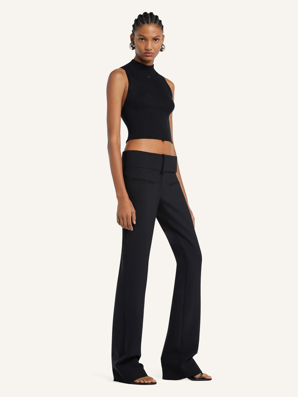 Courrèges TOP COURT COL MONTANT EN MAILLE