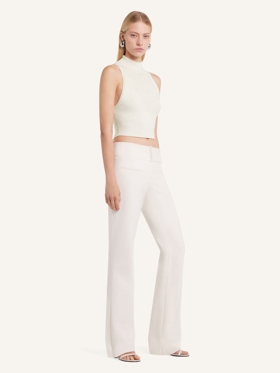 Courrèges TOP COURT COL MONTANT EN MAILLE