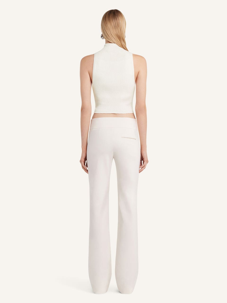 Courrèges TOP COURT COL MONTANT EN MAILLE