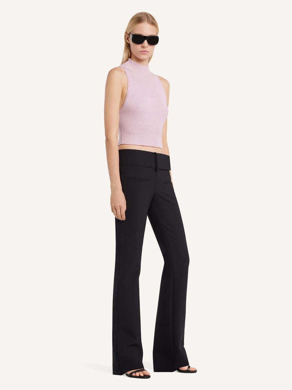 Courrèges TOP COURT COL MONTANT EN MAILLE