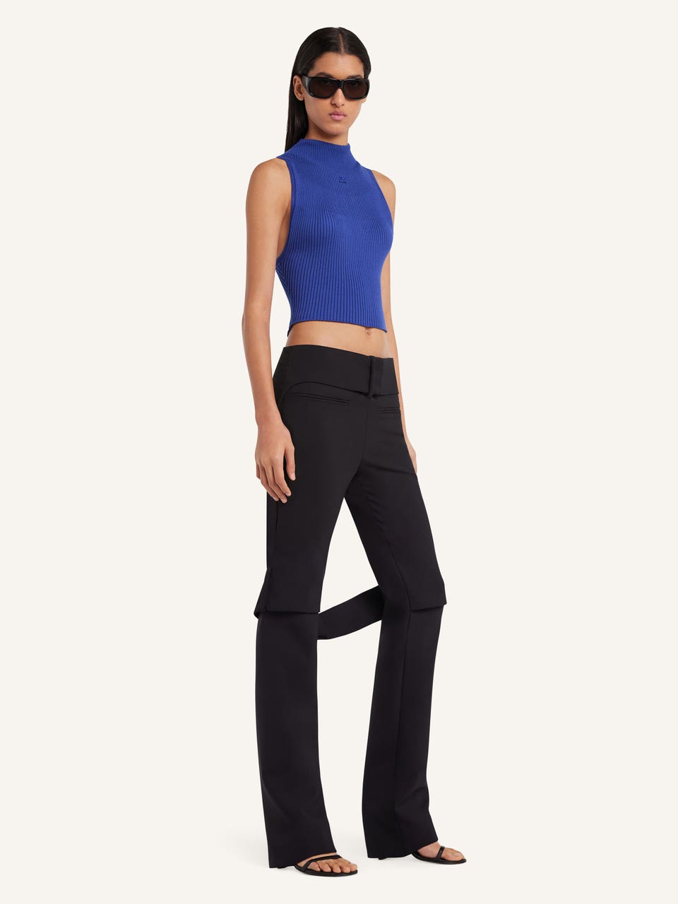 Courrèges TOP COURT COL MONTANT EN MAILLE