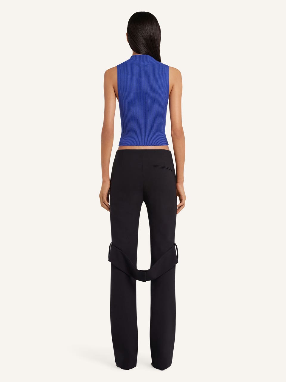 Courrèges TOP COURT COL MONTANT EN MAILLE