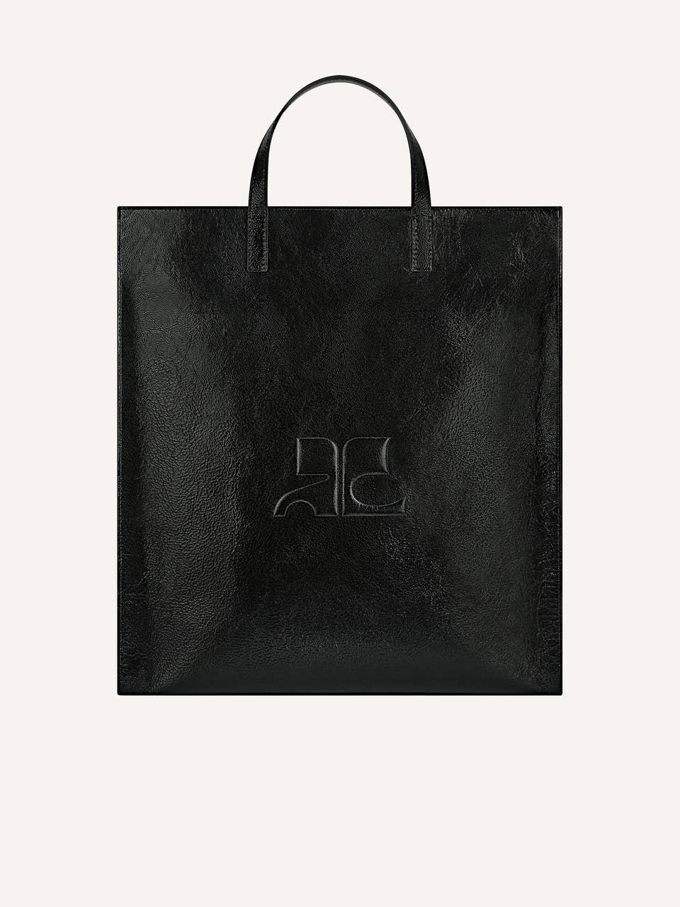 courrèges TOTE BAG AC EN CUIR NAPLACK