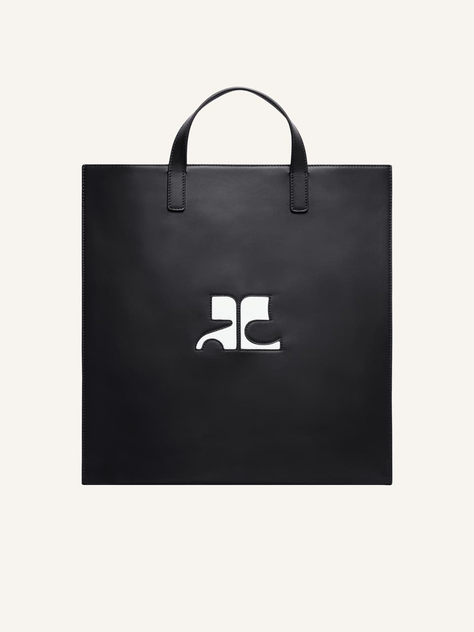 courrèges TOTE BAG RÉÉDITION EN CUIR LISSE