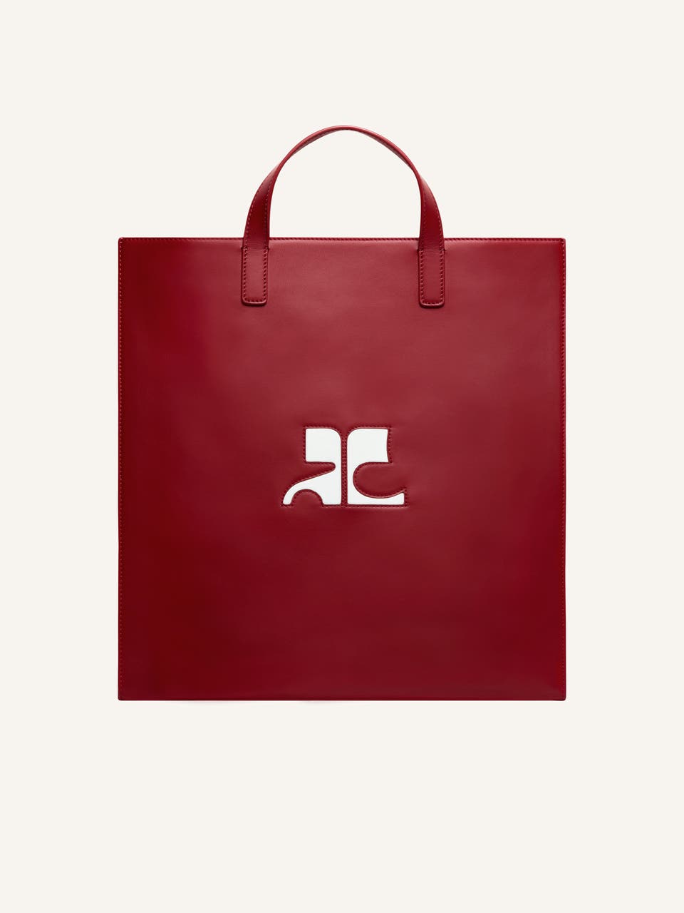 courrèges TOTE BAG RÉÉDITION EN CUIR LISSE