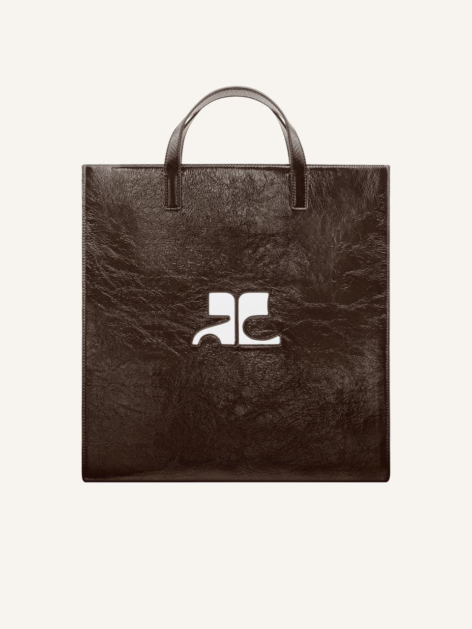 courrèges TOTE BAG RÉÉDITION EN CUIR NAPLACK