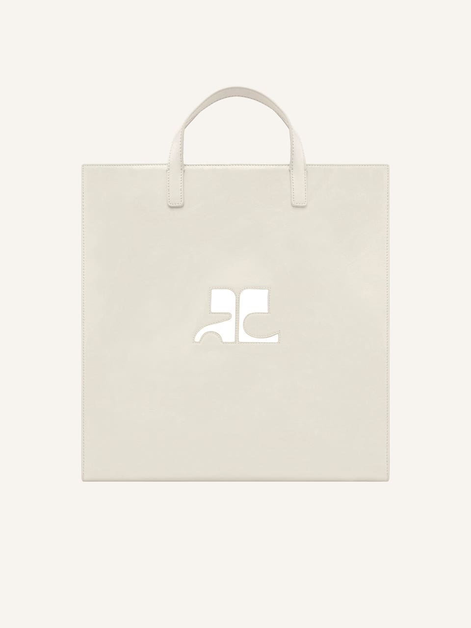 courrèges TOTE BAG RÉÉDITION EN CUIR NAPLACK