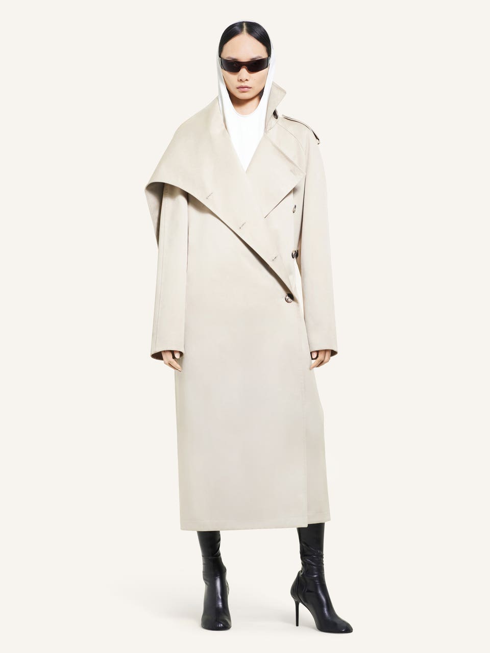 Courrèges TRENCH COAT LONG OBLIQUE