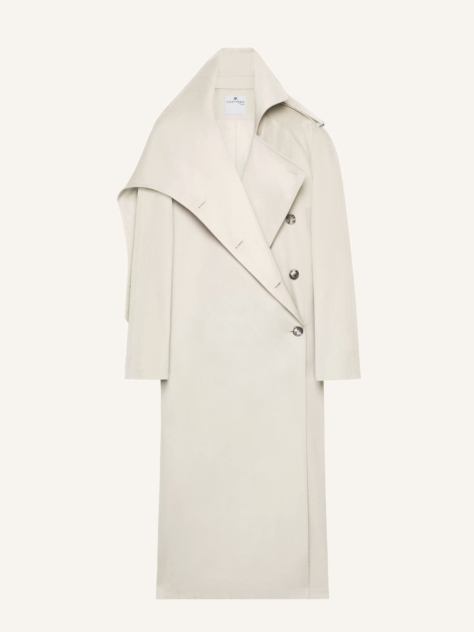 courrèges TRENCH COAT LONG OBLIQUE