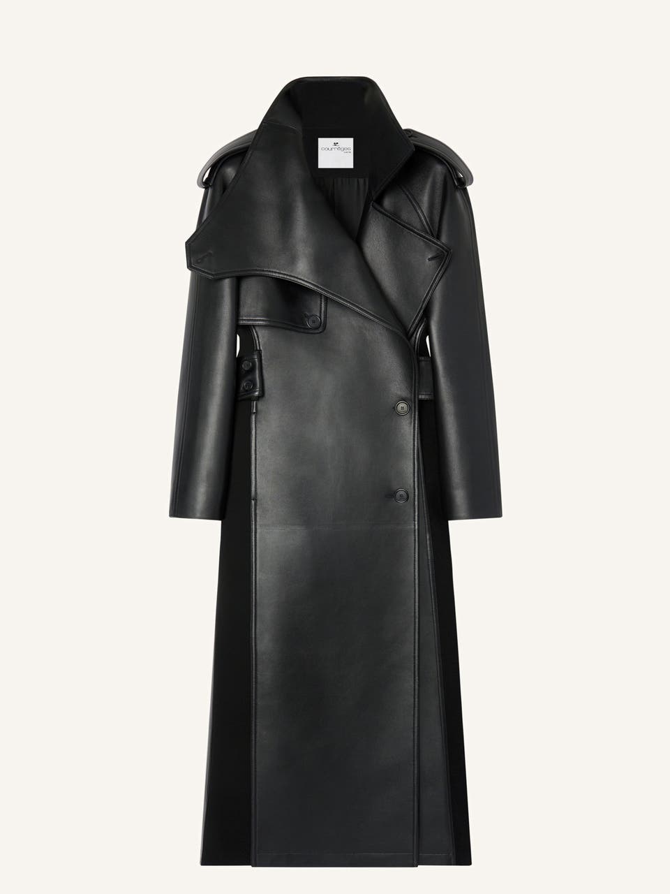 courrèges TRENCH OBLIQUE EN CUIR