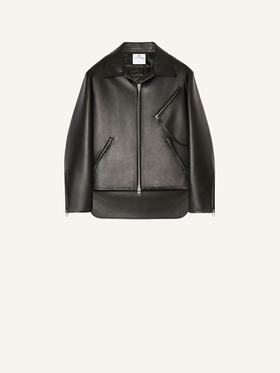 courrèges VESTE BIKER OVERSIZE EN CUIR