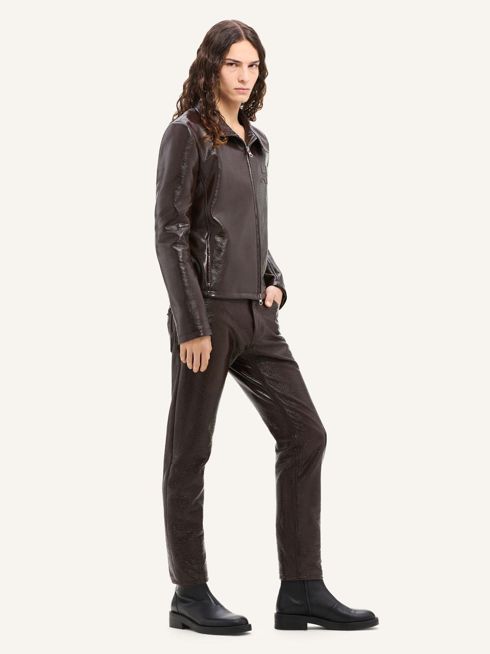 Courrèges VESTE BIKER ZIPPÉE EN VINYLE