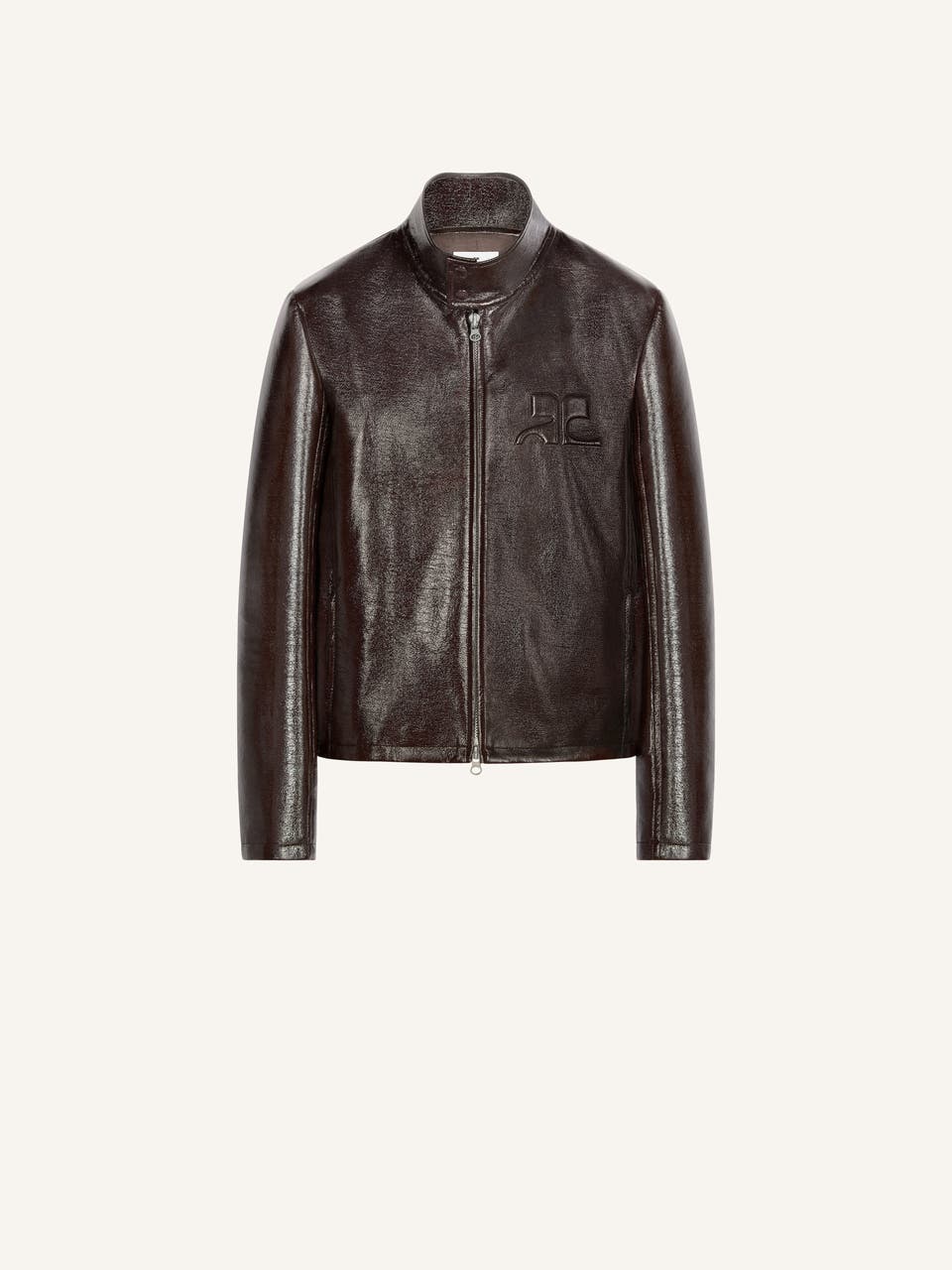 courrèges VESTE BIKER ZIPPÉE EN VINYLE