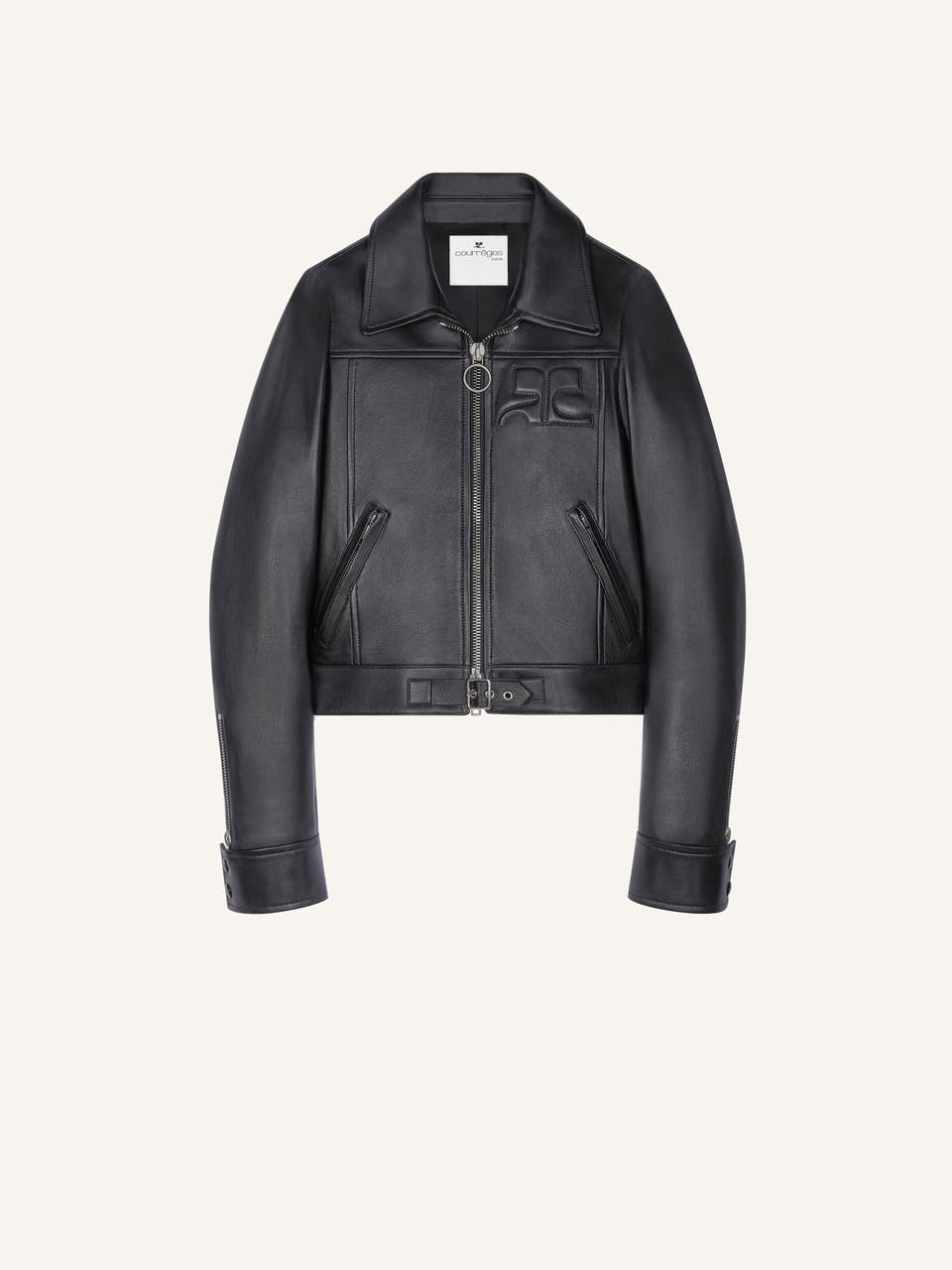 courrèges VESTE ICONIQUE ZIPPÉE EN CUIR