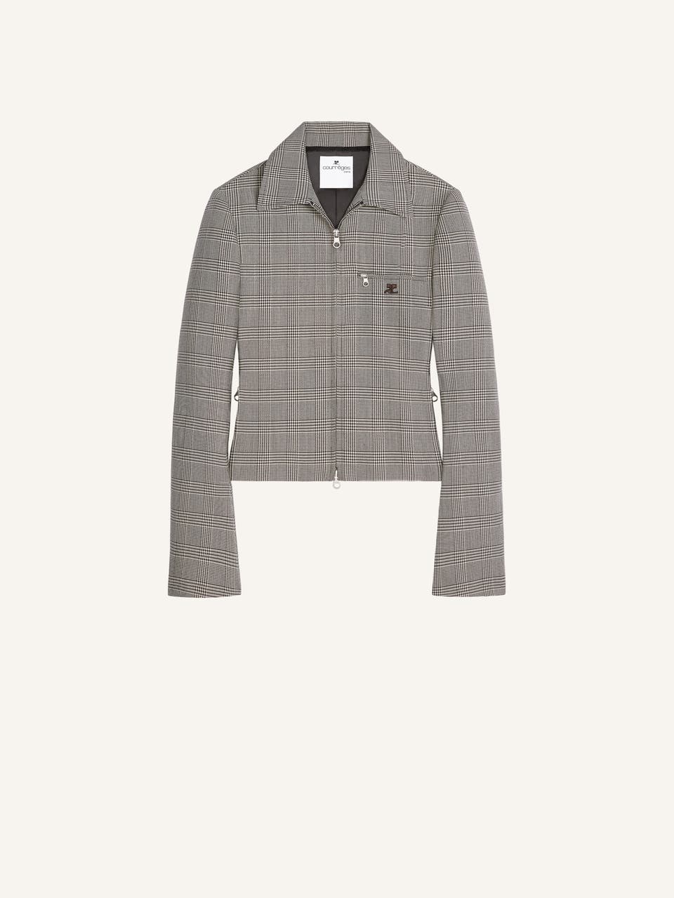 courrèges VESTE ZIPPÉE PRINCE DE GALLES