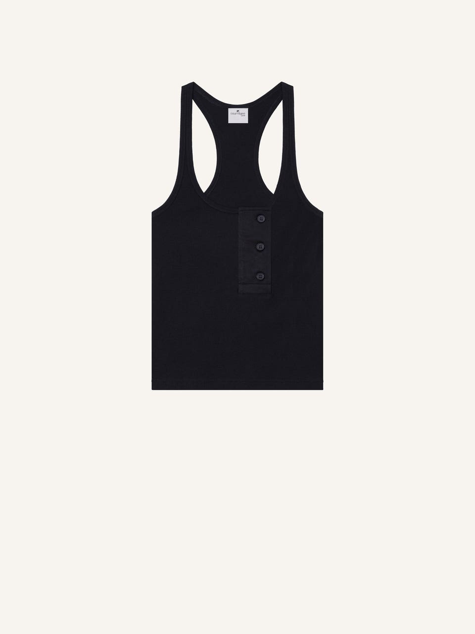 courrèges DÉBARDEUR OBLIQUE EN JERSEY À CÔTES FINES