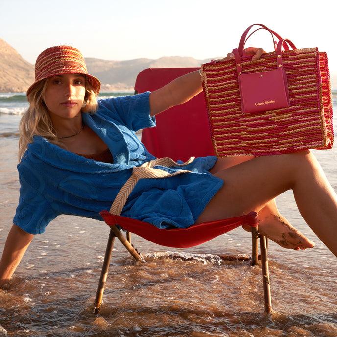 Craie Cabas Raphia Sunkiss Rose