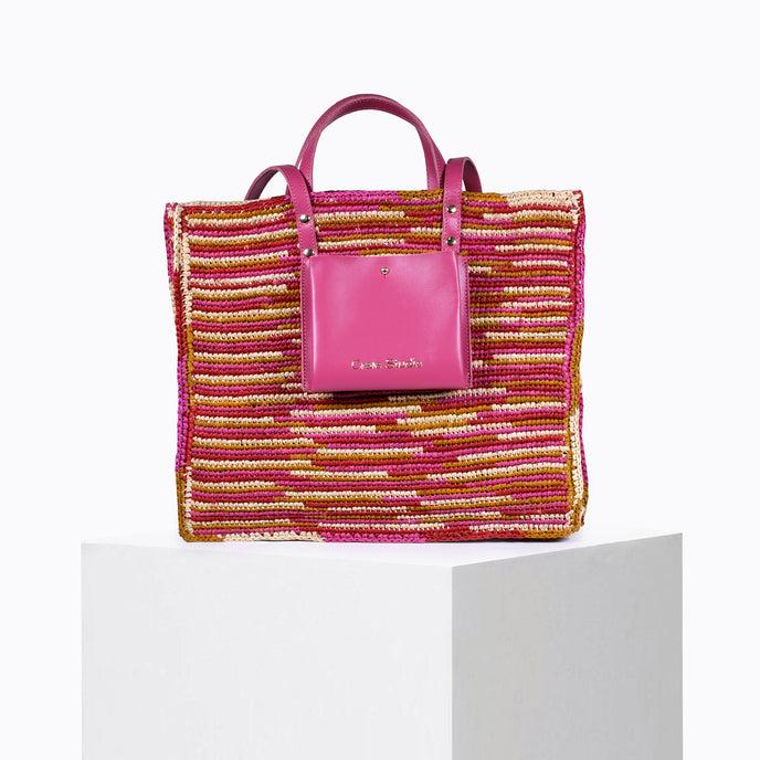 craie Cabas Raphia Sunkiss Rose