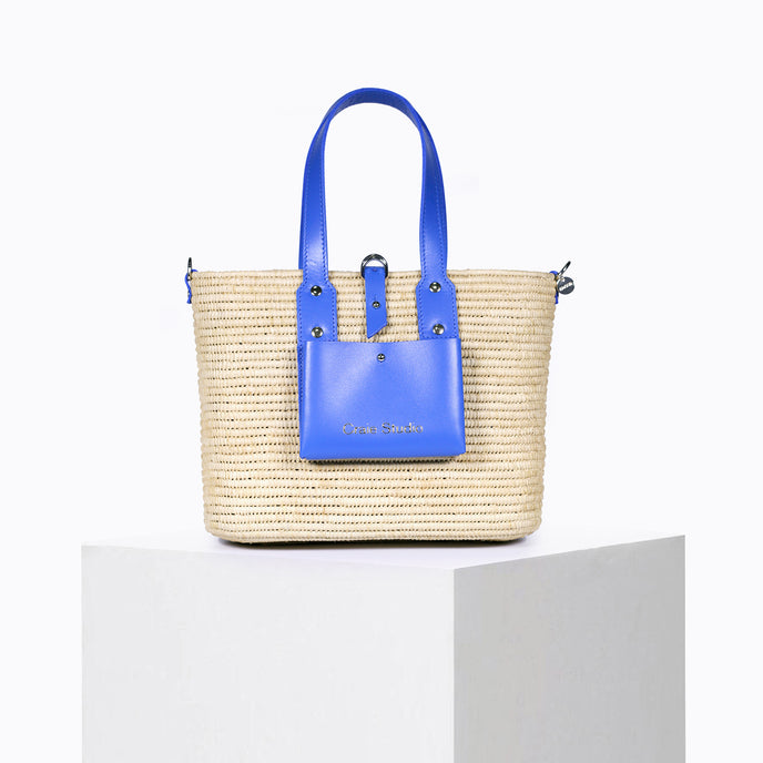 Craie Panier Day Raphia Bleu Digital