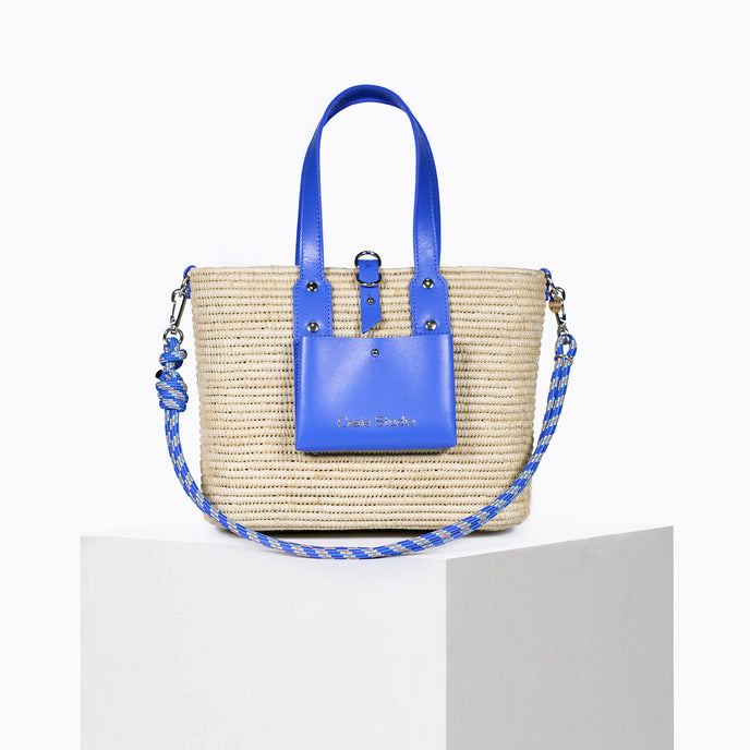 craie Panier Day Raphia Bleu Digital