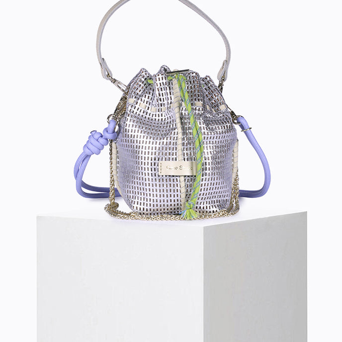 craie Sac Bibi métallisé Argenté