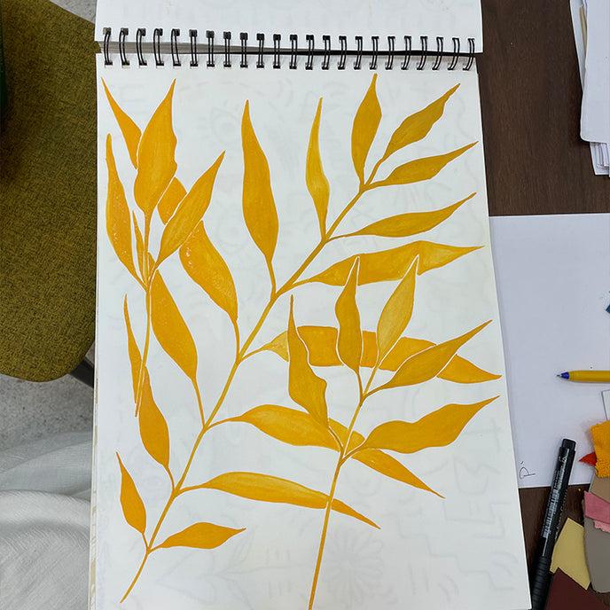 Craie Sac Horse éponge Feuilles Fauve