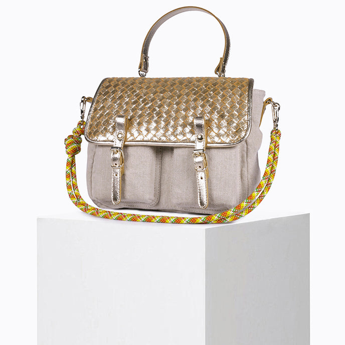 Craie Sac Mini Maths Toile Tressé Or