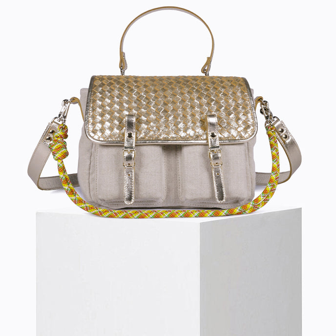 craie Sac Mini Maths toile Tressé Or