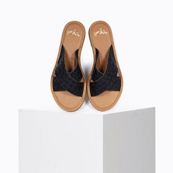 craie Sandales Infiniti Tressé Noir