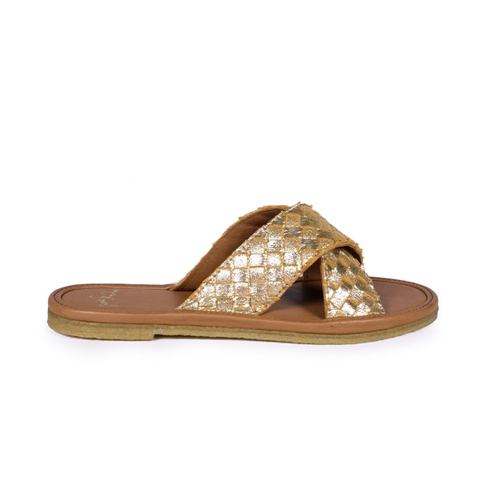 Craie Sandales Infiniti Tressé Or