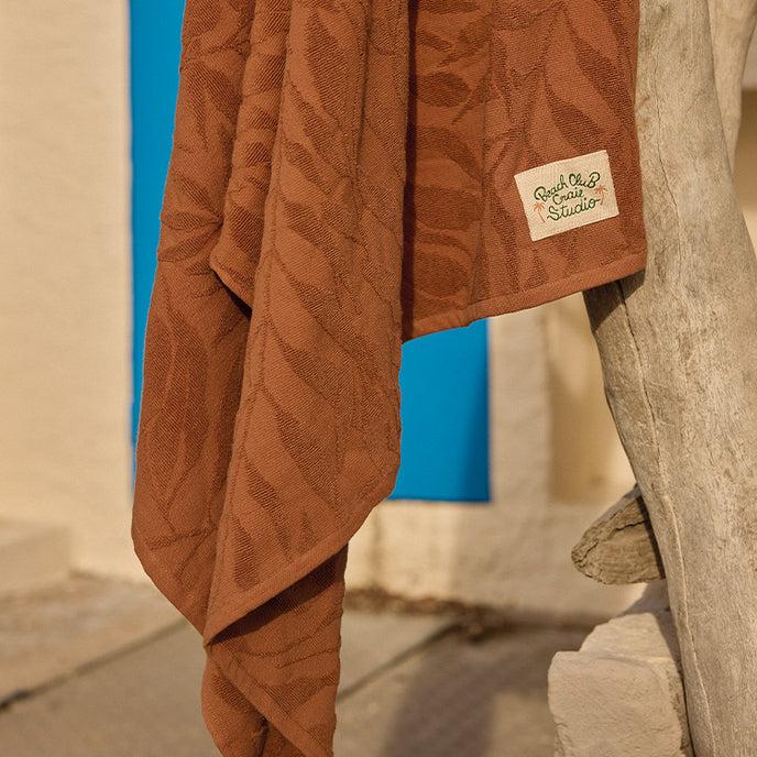 Craie Serviette Feuilles Fauve