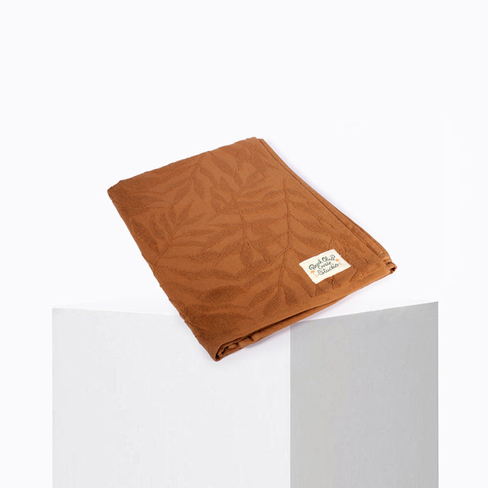 craie Serviette Feuilles Fauve