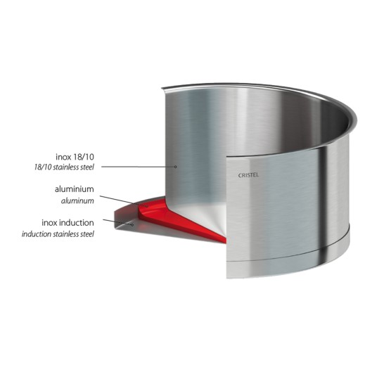 Cristel Casserole Inox Brossé à Poignée Amovible Strate