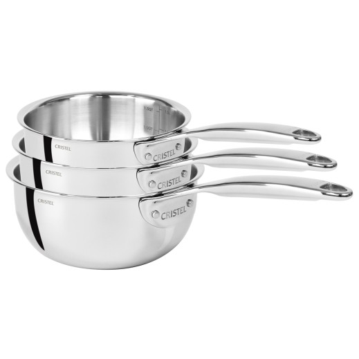 Cristel Série De 3 Casseroles Inox Castel'Pro®