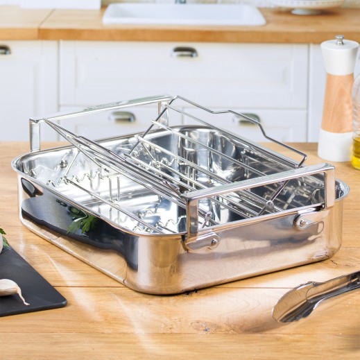Cristel Plat à Four Inox 35 Cm - Avec Accessoires Compléments