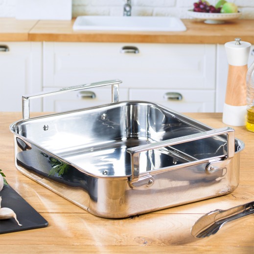 Cristel Plat à Four Inox 35 Cm - Sans Accessoires Inox Compléments