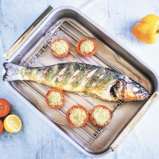 Cristel Plat à Four Inox 40 Cm - Avec Accessoires Compléments