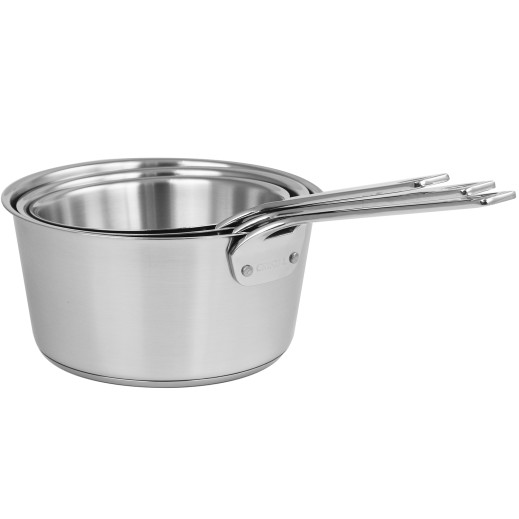 cristel Série 3 casseroles en inox brossé Inox 1826 cristel Série 3 casseroles en inox brossé Inox 1826