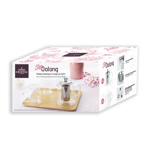 Cristel Set Cadeau Oolong Verre Transparent Théières